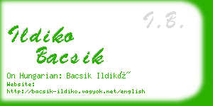 ildiko bacsik business card